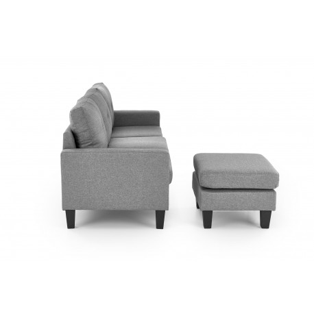 GERSON sofa med skammel, - Grå