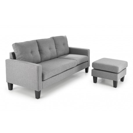 GERSON sofa med skammel, - Grå