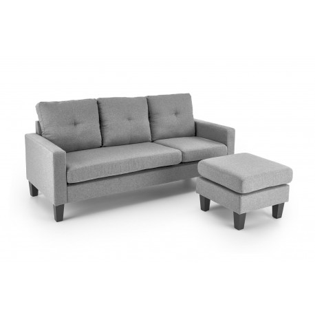 GERSON sofa med skammel, - Grå