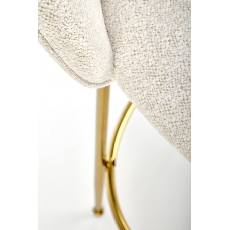 H116 Barstol, Creme/guld