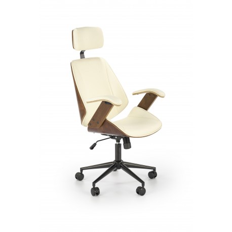 IGNAZIO Kontorstol - Valnød og Creme - Ergonomisk og elegant