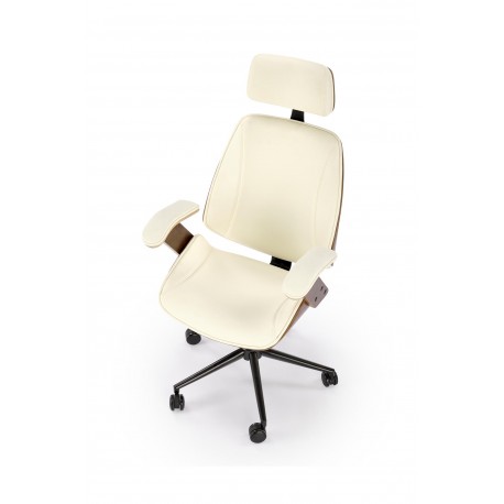 IGNAZIO Kontorstol - Valnød og Creme - Ergonomisk og elegant