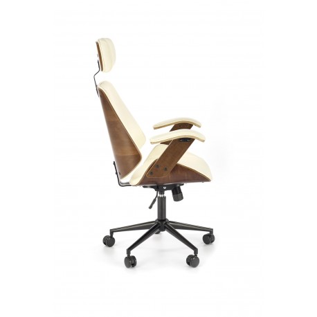 IGNAZIO Kontorstol - Valnød og Creme - Ergonomisk og elegant