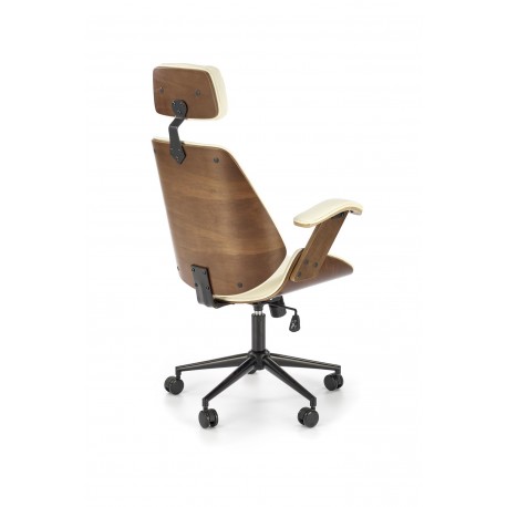 IGNAZIO Kontorstol - Valnød og Creme - Ergonomisk og elegant