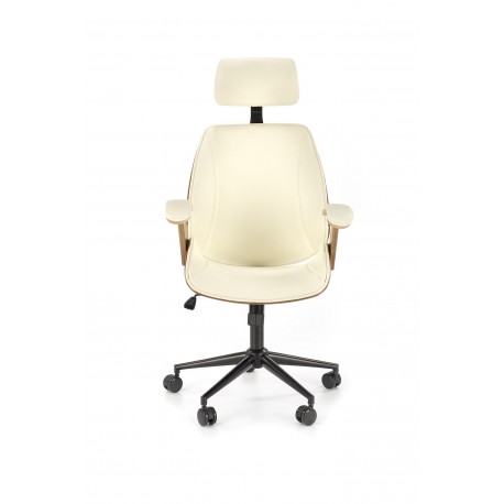 IGNAZIO Kontorstol - Valnød og Creme - Ergonomisk og elegant