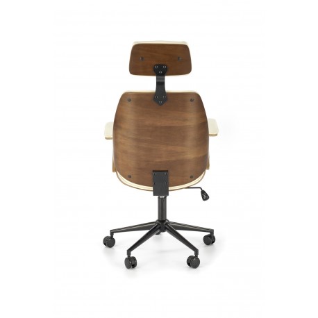 IGNAZIO Kontorstol - Valnød og Creme - Ergonomisk og elegant