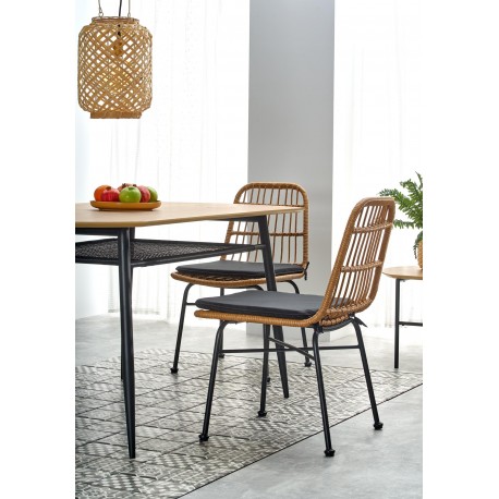 JACKSON bord, - bordplade - gylden eg, ben - Sort