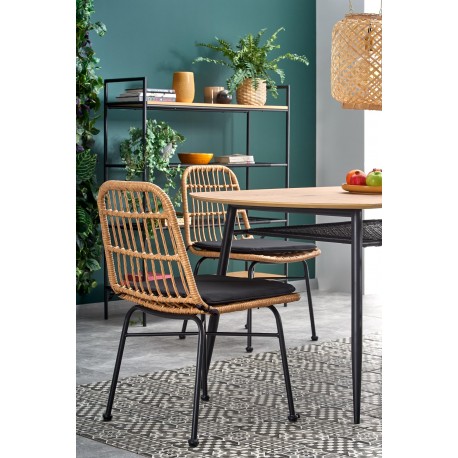 JACKSON bord, - bordplade - gylden eg, ben - Sort