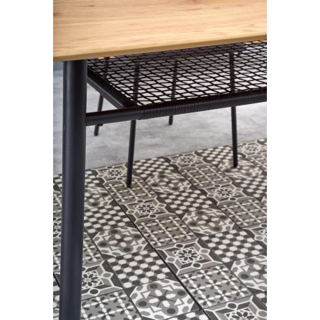 JACKSON bord, - bordplade - gylden eg, ben - Sort