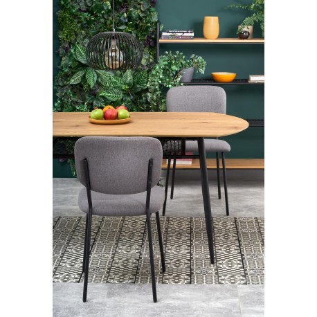 JACKSON bord, - bordplade - gylden eg, ben - Sort