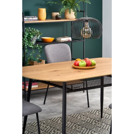 JACKSON bord, - bordplade - gylden eg, ben - Sort