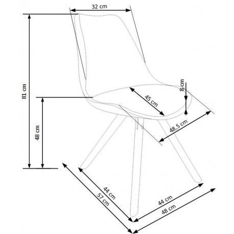 K201 Spisebordsstol - Hvid