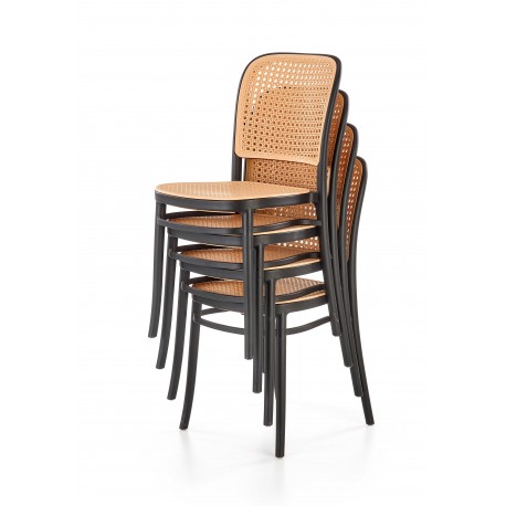 K483 Spisebordsstol Natur/Sort