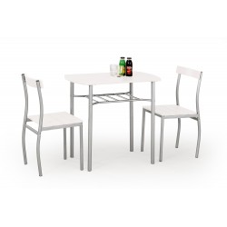 LANCE bord + 2 Spisebordsstole - Hvid
