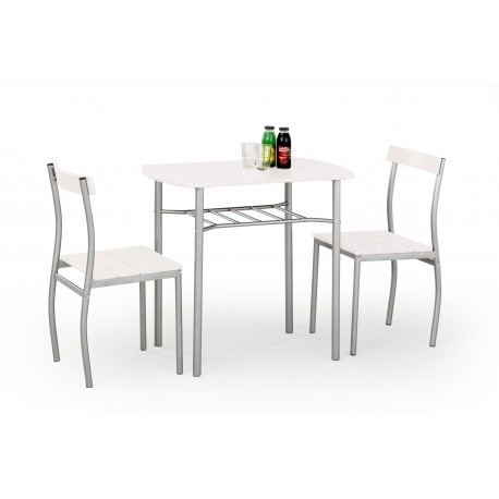 LANCE bord + 2 Spisebordsstole - Hvid