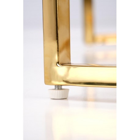 MERCURY 3 sæt af 2 sofaborde, Hvid marmor / guld