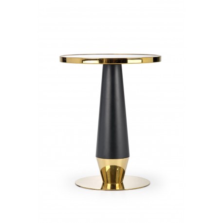MOLINA Rundt spisebord, Sort marmor / Sort / guld