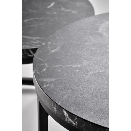 OREO sæt af to sofaborde - Sort marmor / sort