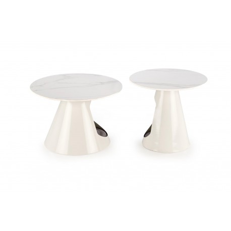 OSARIO sofabord, Hvid marmor / Hvid