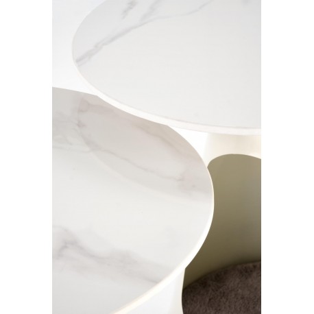 OSARIO sofabord, Hvid marmor / Hvid