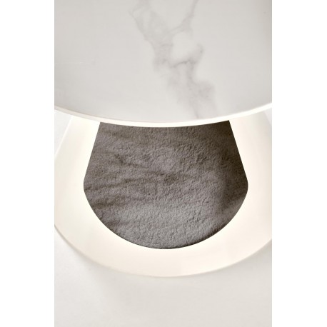 OSARIO sofabord, Hvid marmor / Hvid