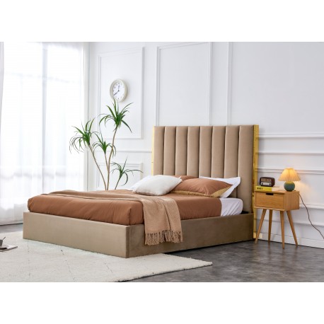 PALAZZO 160x200 seng med opbevaring - Beige/guld