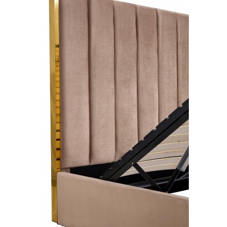 PALAZZO 160x200 seng med opbevaring - Beige/guld