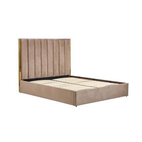 PALAZZO 160x200 seng med opbevaring - Beige/guld