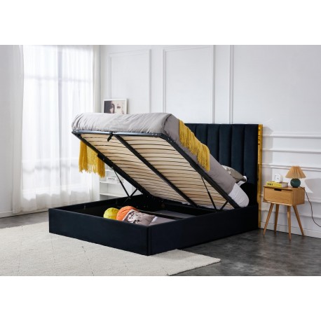 PALAZZO 160x200 seng med opbevaring - Sort og guld