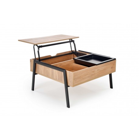 PODIUM, sofabord, Naturlig / Sort