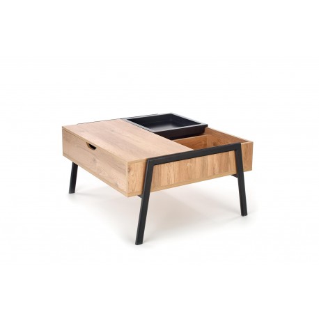 PODIUM, sofabord, Naturlig / Sort