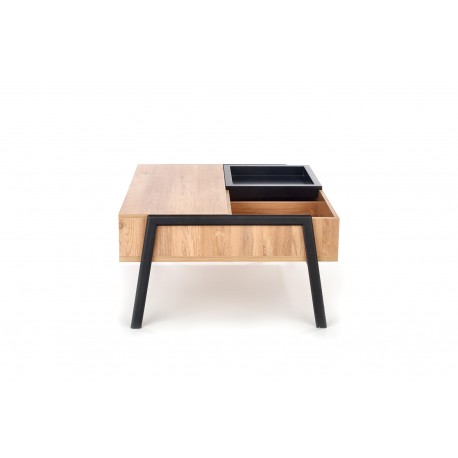 PODIUM, sofabord, Naturlig / Sort