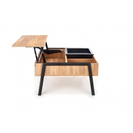 PODIUM, sofabord, Naturlig / Sort