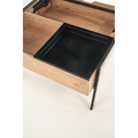PODIUM, sofabord, Naturlig / Sort
