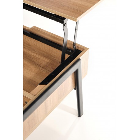 PODIUM, sofabord, Naturlig / Sort