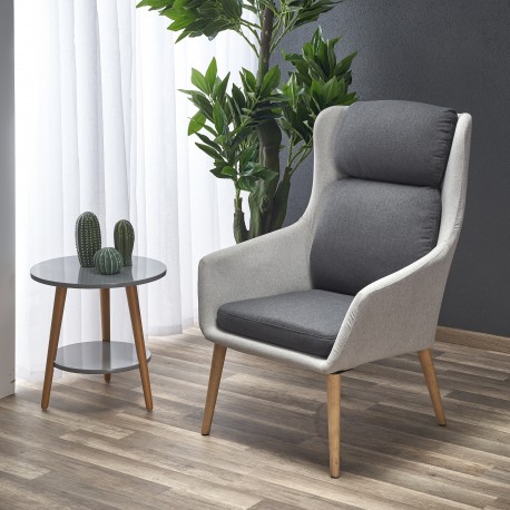 PURIO loungestol, - lyseGrå/MørkeGrå