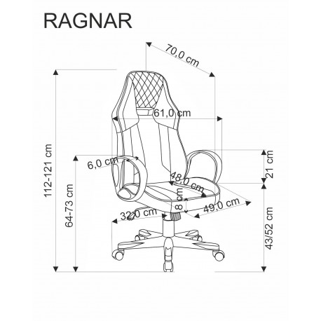 RAGNAR kontorstol, Sort/rød