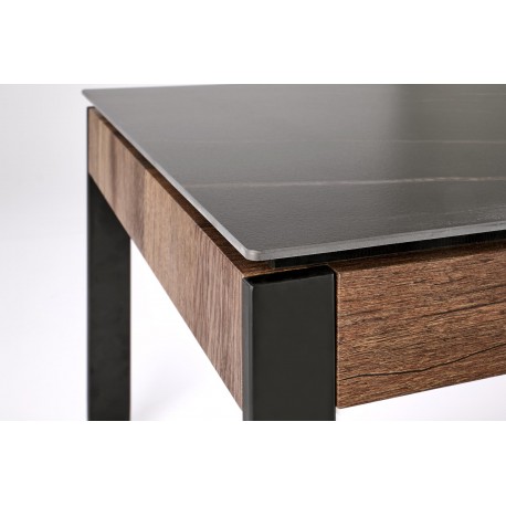 RAMONA sofabord 121 cm - Sort / Valnød