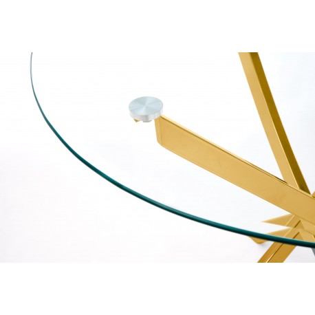 RAYMOND bord, - glas - transparent, ben - guld