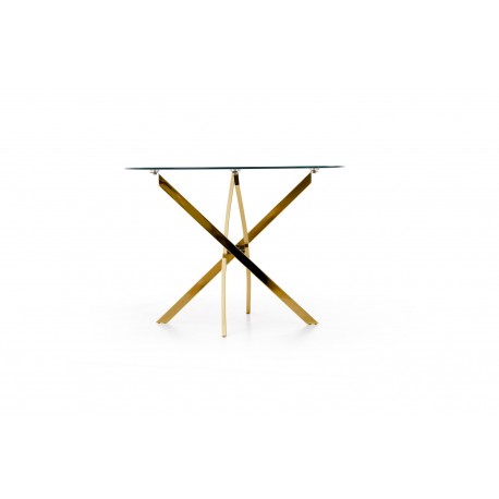 RAYMOND bord, - glas - transparent, ben - guld
