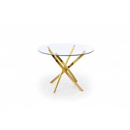 RAYMOND bord, - glas - transparent, ben - guld