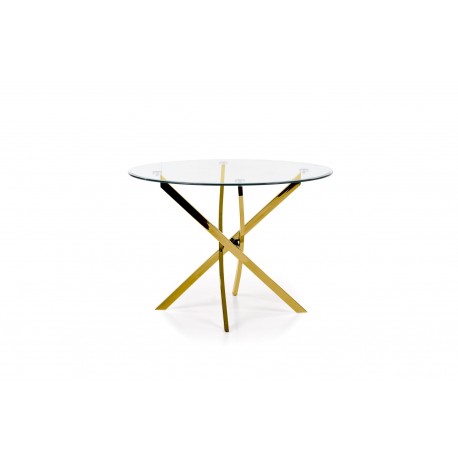 RAYMOND bord, - glas - transparent, ben - guld