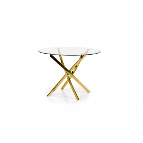 RAYMOND bord, - glas - transparent, ben - guld