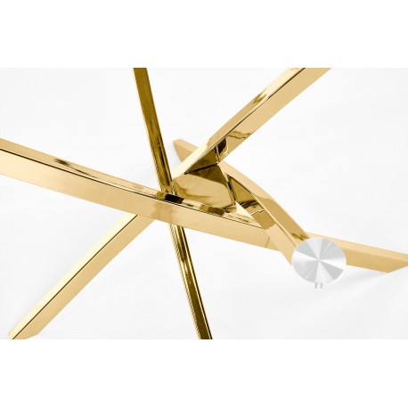 RAYMOND bord, - glas - transparent, ben - guld