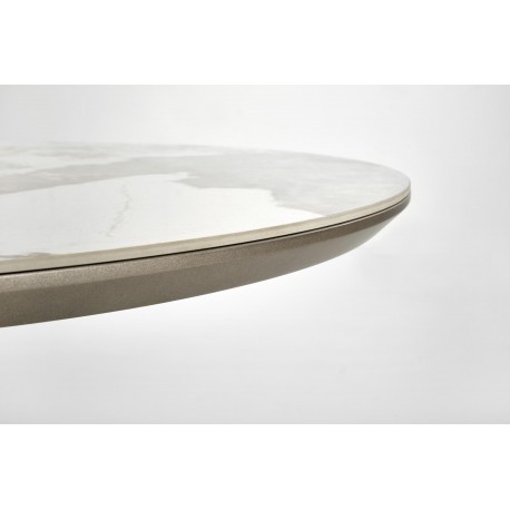 ROBINSON Spisebord med udtræk, Beige marmor / Cappuccino / Sort