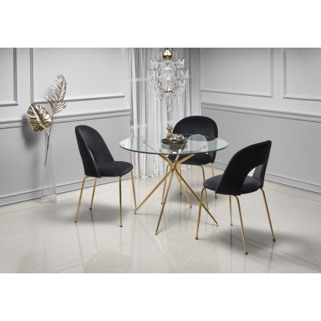 Elegant RONDO Bord i Glas og Kromstål