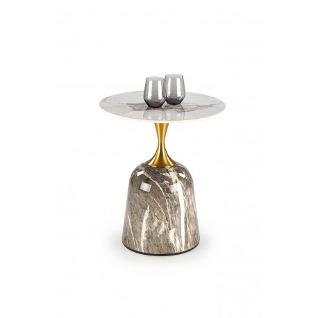ROSA sofabord, Hvid marmor / Grå marmor / guld