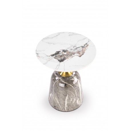 ROSA sofabord, Hvid marmor / Grå marmor / guld