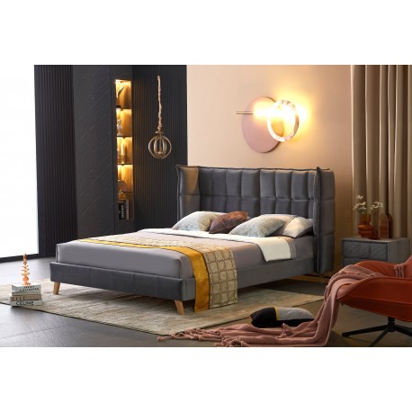 SCANDINO 160x200 seng - Grå Velour