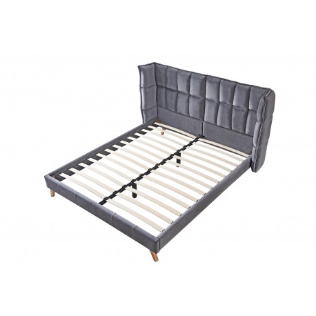 SCANDINO 160x200 seng - Grå Velour